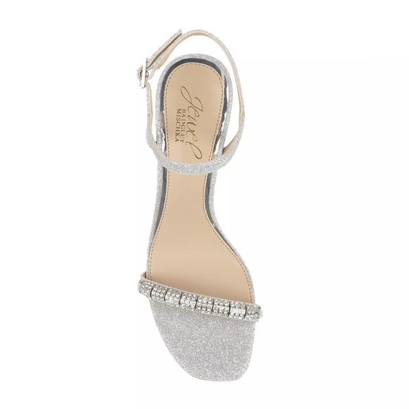 JEWEL BADGLEY MISCHKA Charlee Embellished Evening Sandals in Silver Size 6 - Picture 3 of 10